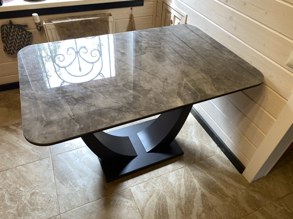 Стол лофт из керамогранита Олимп Diamond Grey глянец 2