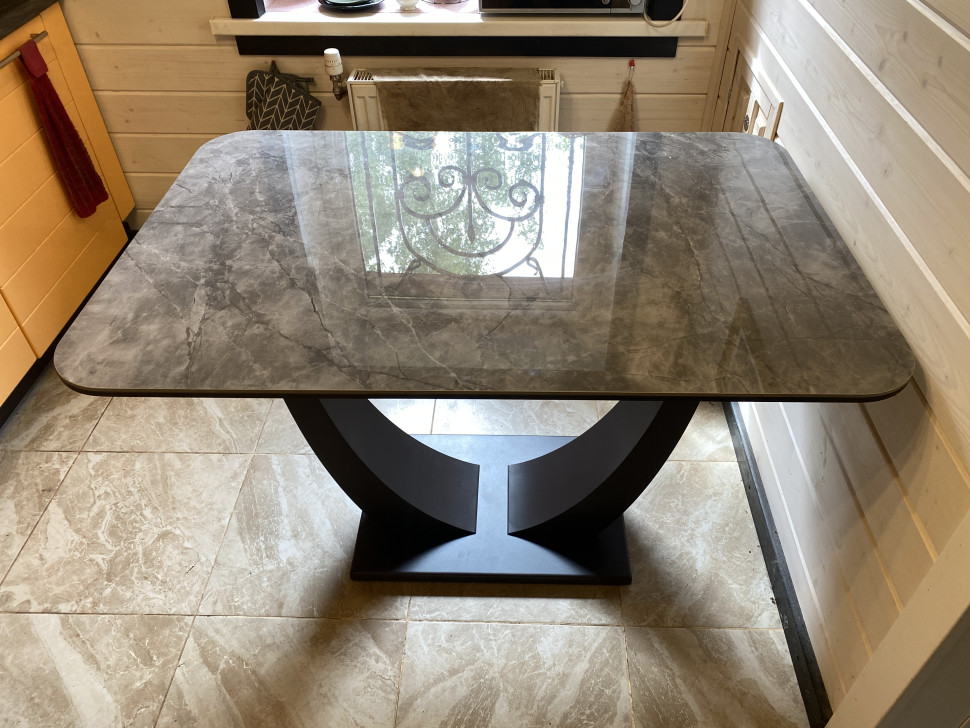 Стол лофт из керамогранита Олимп Diamond Grey глянец 2