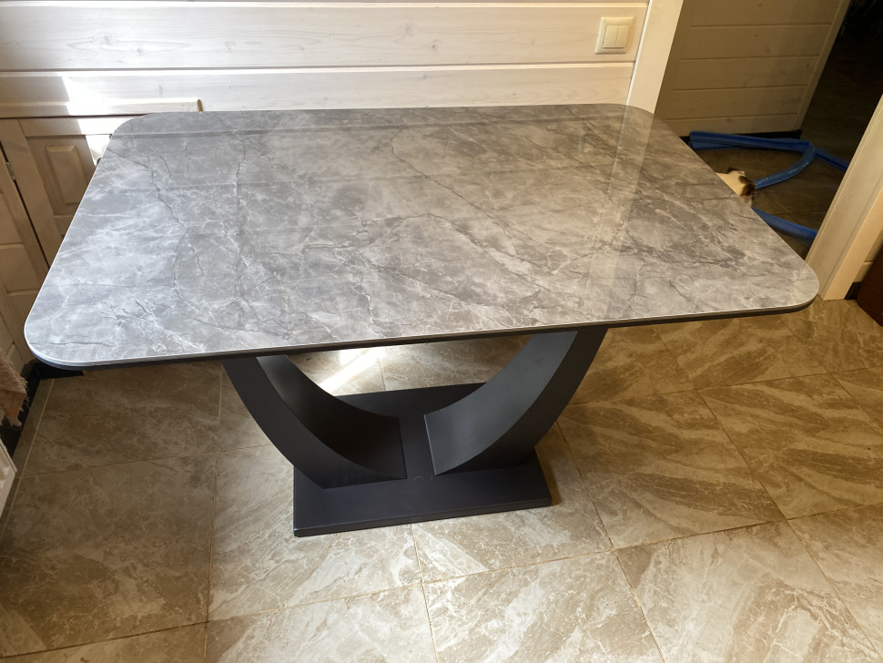 Стол лофт из керамогранита Олимп Diamond Grey глянец 2