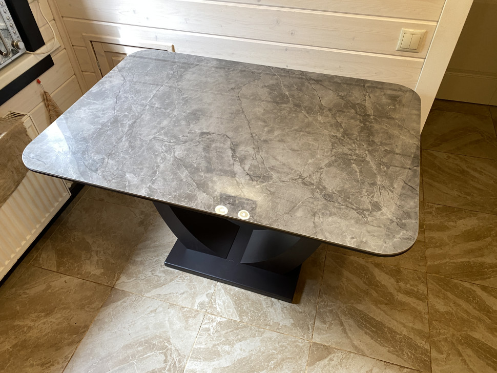 Стол лофт из керамогранита Олимп Diamond Grey глянец 2