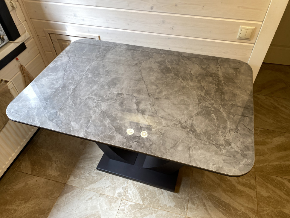 Стол лофт из керамогранита Олимп Diamond Grey глянец 2