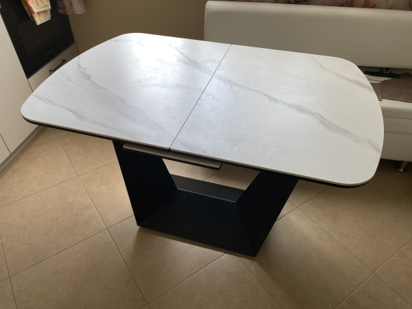 Стол лофт из керамогранита Скала Silver White