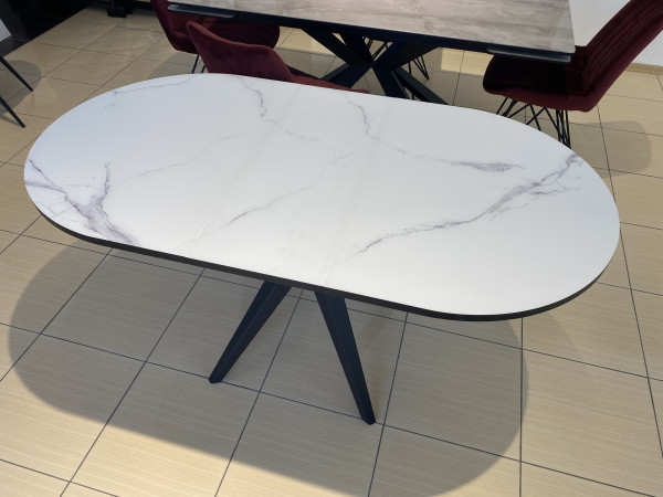 Стол лофт из керамогранита Лион Silver White