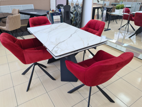 Стол лофт из керамогранита Оригами Bianco Carrara