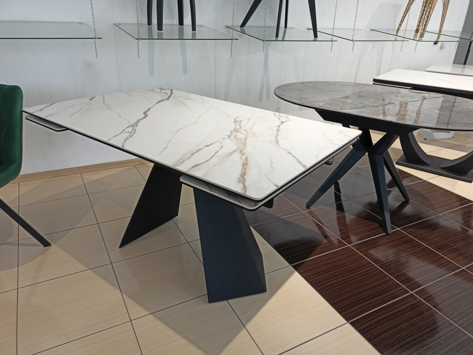 Стол лофт из керамогранита Оригами Black Marquina
