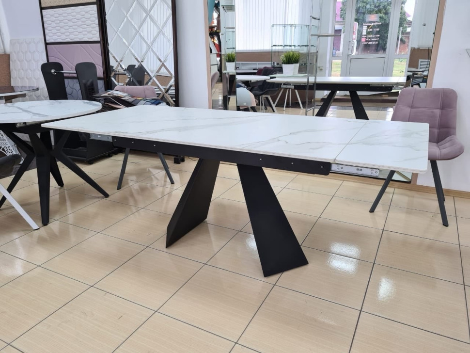 Стол лофт из керамогранита Оригами Black Marquina