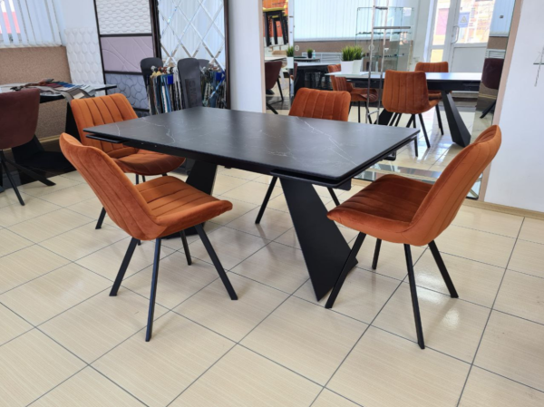 Стол лофт из керамогранита Оригами Black Marquina