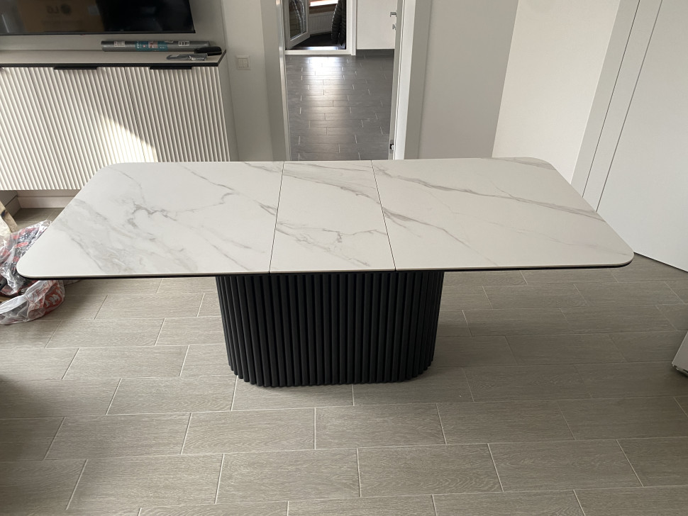 Стол лофт из керамогранита Вельвет 3 Silver White