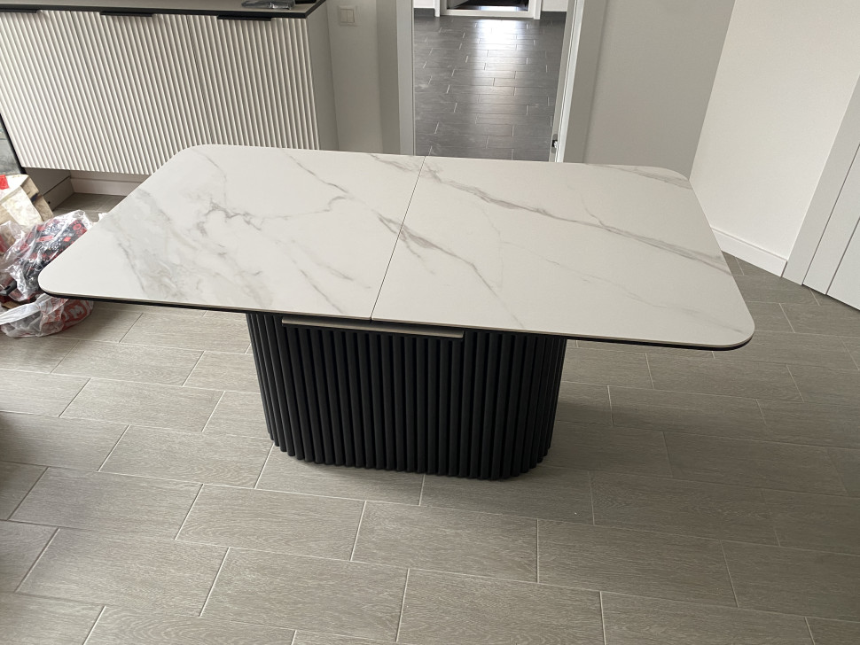 Стол лофт из керамогранита Вельвет 3 Silver White