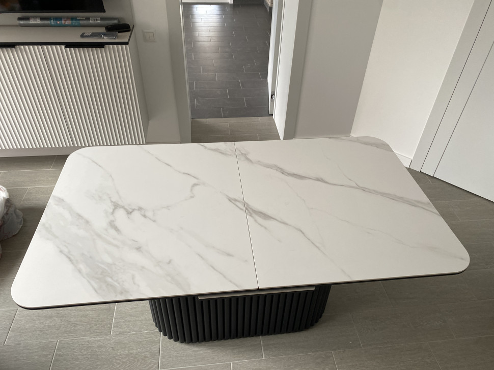 Стол лофт из керамогранита Вельвет 3 Silver White