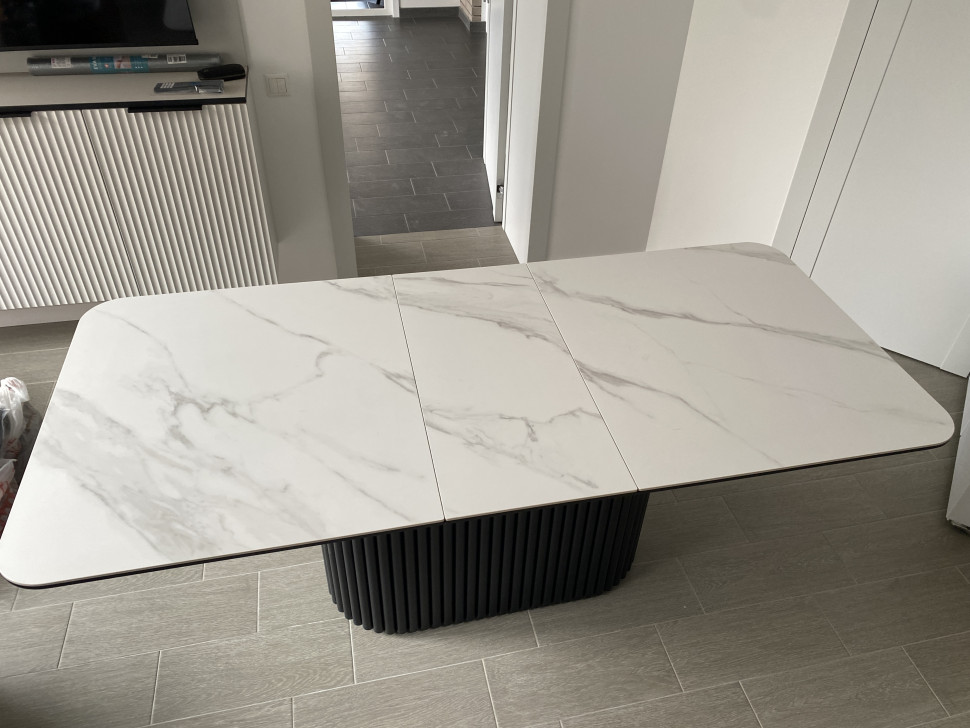 Стол лофт из керамогранита Вельвет 3 Silver White