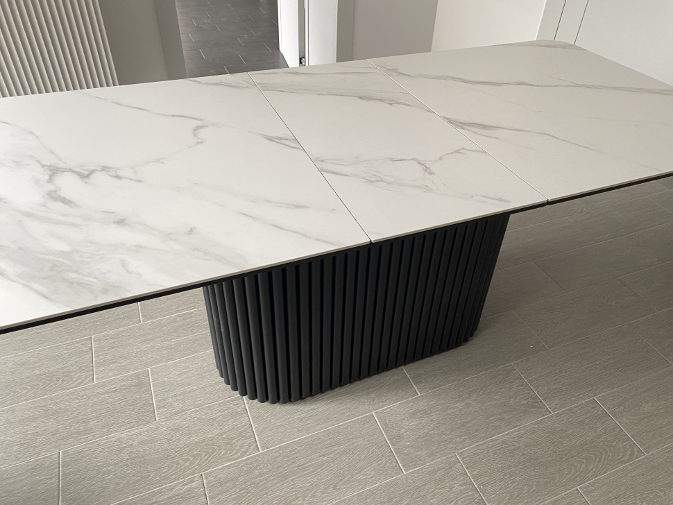 Стол лофт из керамогранита Вельвет 3 Silver White