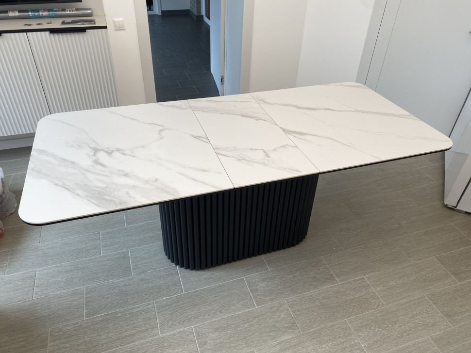 Стол лофт из керамогранита Вельвет 3 Silver White