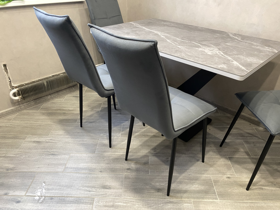 Стол лофт из керамогранита Ласточка Grey Smoke