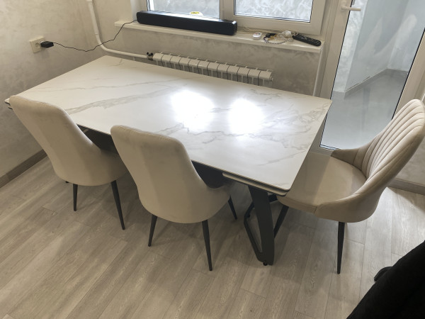 Стол лофт из керамогранита Сириус Silver White 3