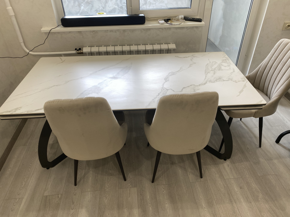 Стол лофт из керамогранита Сириус Silver White 3